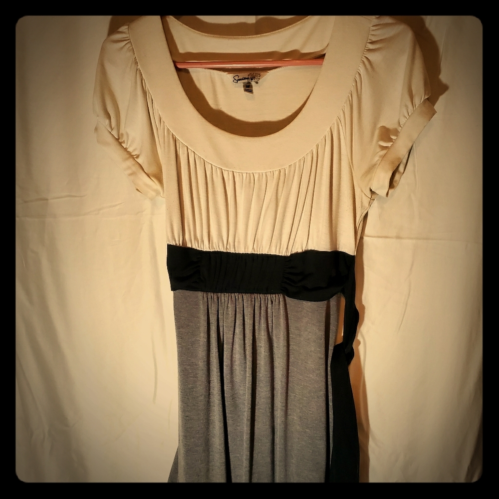 Grey and white dress